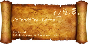 Örmény Berta névjegykártya